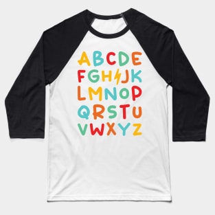 Funny Pre K Kindergarten Hi Alphabet Back To School Teachers Baseball T-Shirt